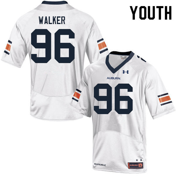 Youth #96 Garrison Walker Auburn Tigers College Football Jerseys Sale-White - Click Image to Close